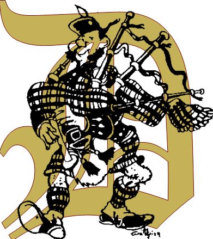 Doherty D and bagpiper logo
